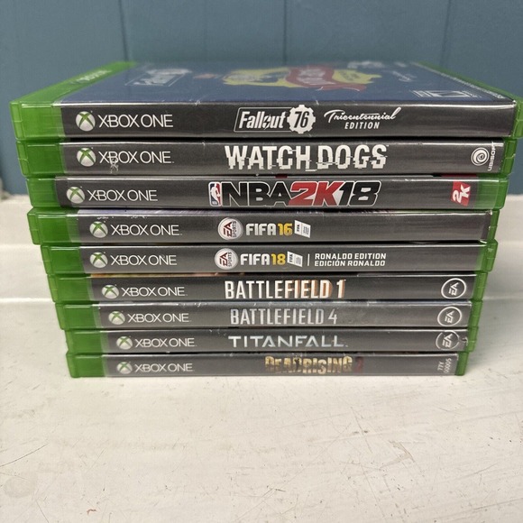Lot of 10 XBOX ONE Games Battlefield 1 4 FIFA 16‎ Nba2k18 Deadlifting Fallout 76 - Picture 1 of 7